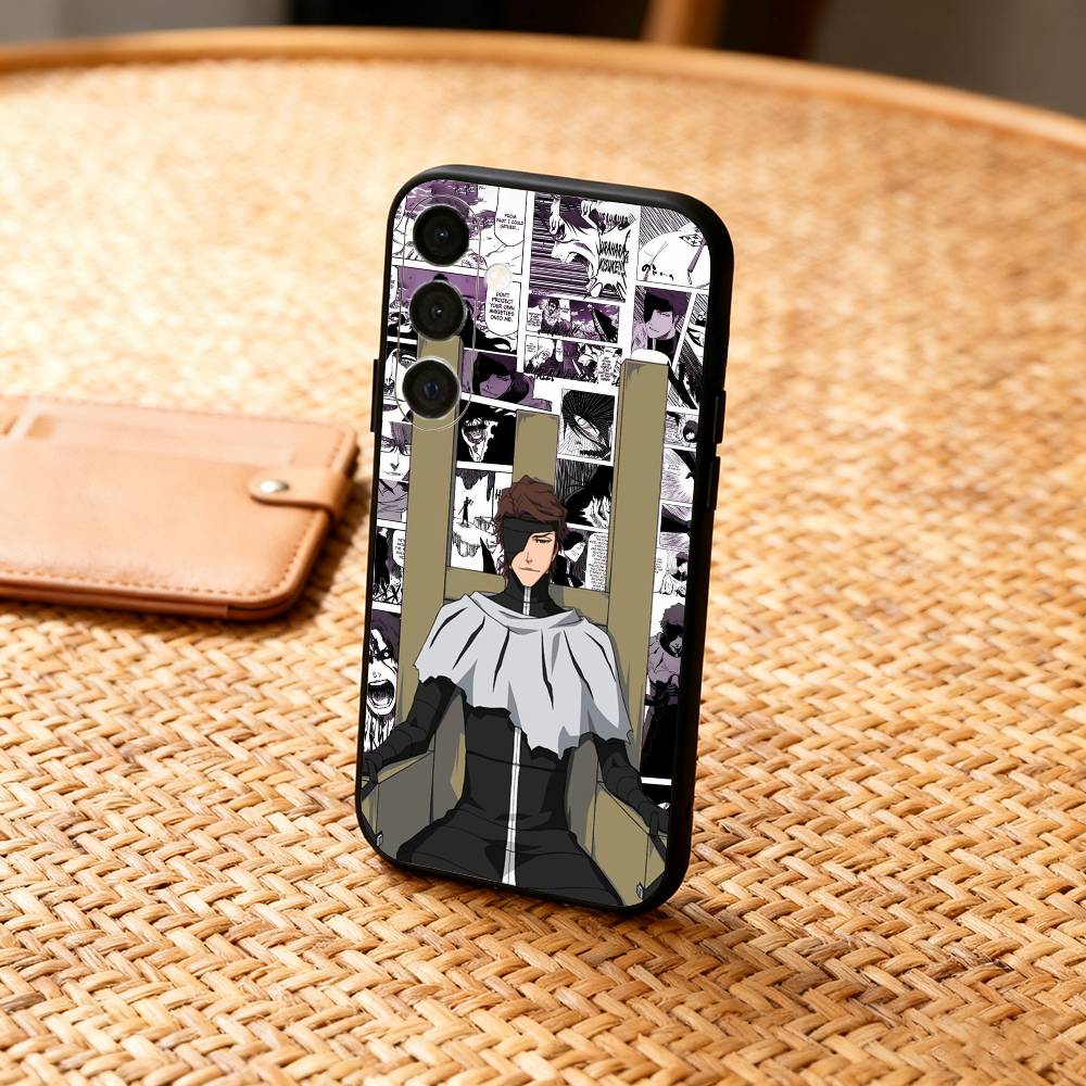 B-Bleach Anime A-Aizen Phone Case For Samsung A73,72,71,53,52,51,22,91,80, Soft Black Cover