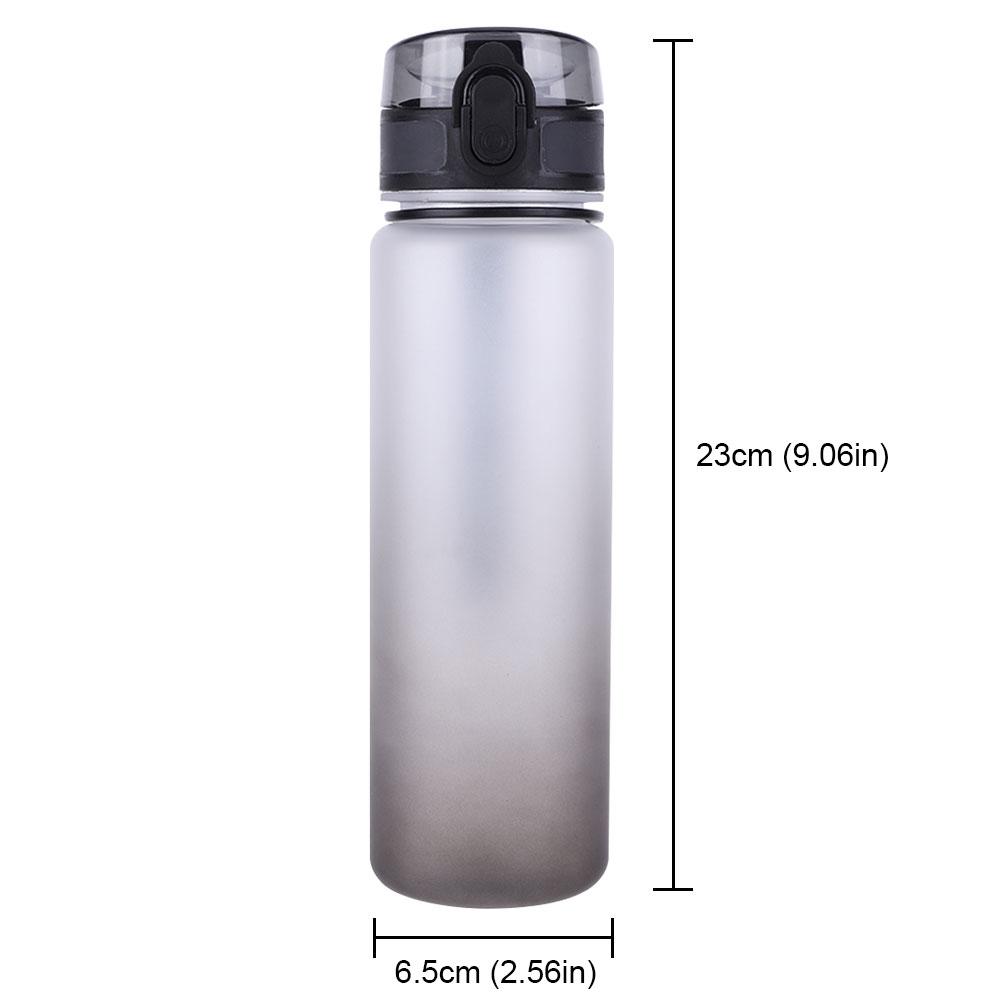 500ml Sports Water Bottle Frosted Progressive Color Drinking Water Cup with Handle Gradient for Gym Outdoor Sports Camping