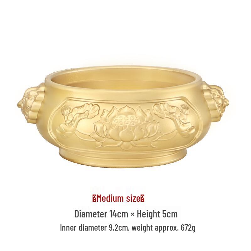 Brass Incense Burner with Double-headed Lion, Zodiac Animals, and Lotus Design
