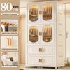 Children's Toy Storage Cabinet: Movable Multi-layer Thickened Wardrobe with Folding Shelves for Home and Bedroom