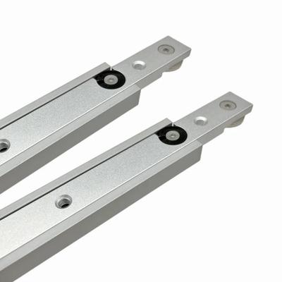Zestaw suwaków do kątownika rowka T, Suwak do ukośnych połączeń szyny profilowej T ze stopu aluminium z kółkami - Nieperforowana prowadnica profilu T