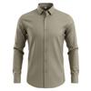 Herren 4-Wege-Stretch Langarm Knitterfrei Hemd ohne Tasche, Formell Business Einfarbig Knopfleiste Herrenbekleidung
