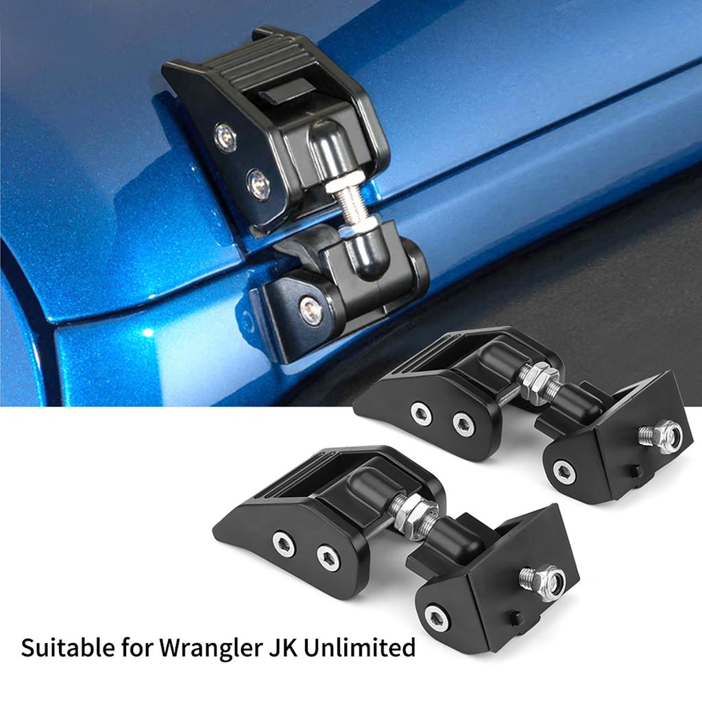 Kit de 2 piezas de pestillo de bloqueo de capó, soporte, hebilla, sujetador para Wrangler JK Unlimited 2007 2017