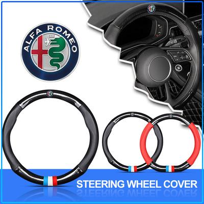 Cubierta de Volante de Coche Transpirable Antideslizante de Cuero PU Cubierta de Volante Para 147 159 Giulietta Giulia Mito Spider Alpha Nheadrest