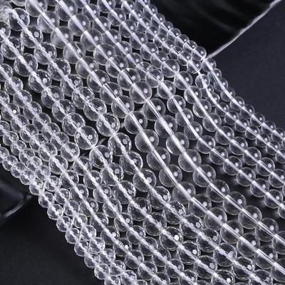 Wysoce przezroczyste okrągłe szklane koraliki do bransoletek i naszyjników DIY