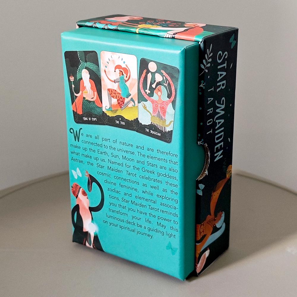 12*7cm Sternenmädchen Tarot Deck 78-Karten Deck Ästhetische Himmlische Göttliche Tarotkarten in Zweiteiliger Stabiler Box Doppelgeprägt