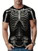 Skeleton Printed Unisex's T-shirt Fun Short Sleeved Tshirt Casual Tees Skull Pattern Unisex's Clothing Oversized Top Round Neck Tshirt
