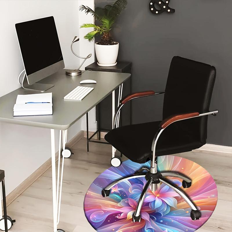 

1pc Office Carpet Chair Mats Colorful Floral Swirl Design Perfect for Decorating Office Chairs, Living Rooms, Or Bedrooms.YDT198 80cm by 80cm