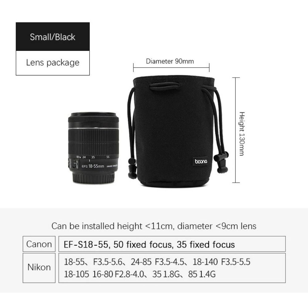 Adjustable Strap Camera Storage Bag Dustproof Velvet Lining DSLR Drawstring Bag Inner Bag Waterproof Lens Protective Case
