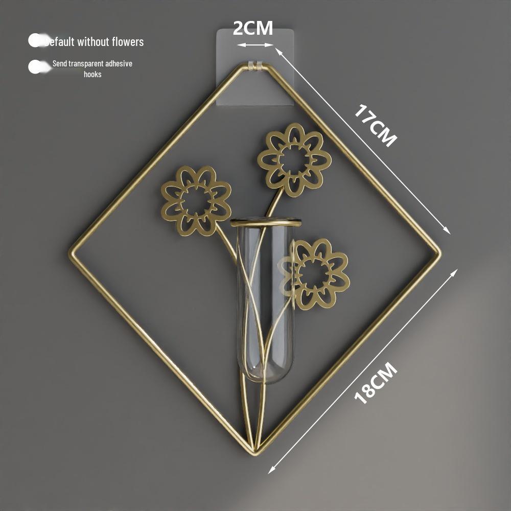 Nordic Light Luxury Wall-Mounted Hydroponic Vase – Modern Punch-Free Living Room Decor