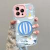 Hot Air Balloon Fulcrum Bracket Is Suitable for Apple 16e Jelly Mobile Phone Case 13promax Cute Girl 15 All-inclusive 14.