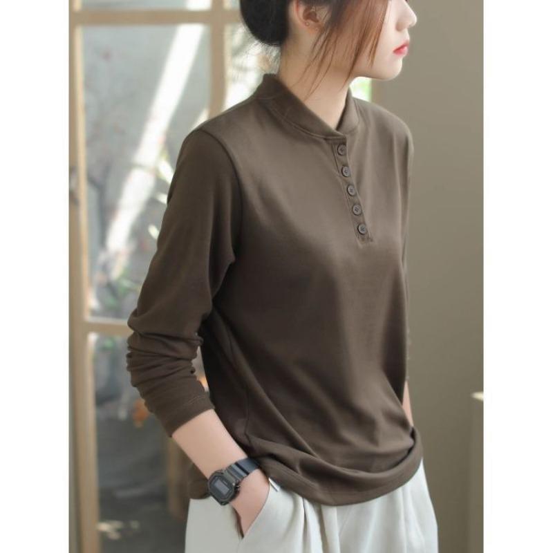 

Однотонная базовая кофта для женщин Осень и Зима Женский топ для работы Повседневная мода L коричневый
