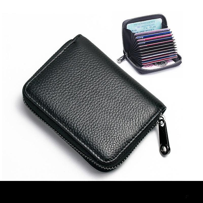 1Pc Genuine Leather Credit Card Wallet Men and Women Fashion ID Card Holder  Small Business Card Holders Bag
