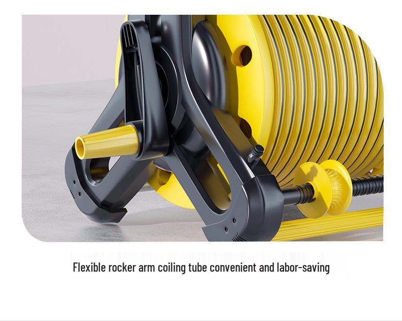 Portable Hose Pipe Storage Rack with High-Pressure Water Gun for Car Washing and Watering