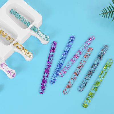 10ks Akrylové nanukové tyčinky Opakovaně použitelné Sequin Lžičky na zmrzlinu Ručně vyráběné Čokoládové lízátko Držák na ledové kostky DIY Kuchyňské nástroje Forma