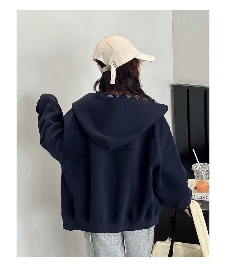 Girls' Hooded Fleece Jacket: 2025 Spring/Autumn Fashion, Korean Style Print for Big Kids