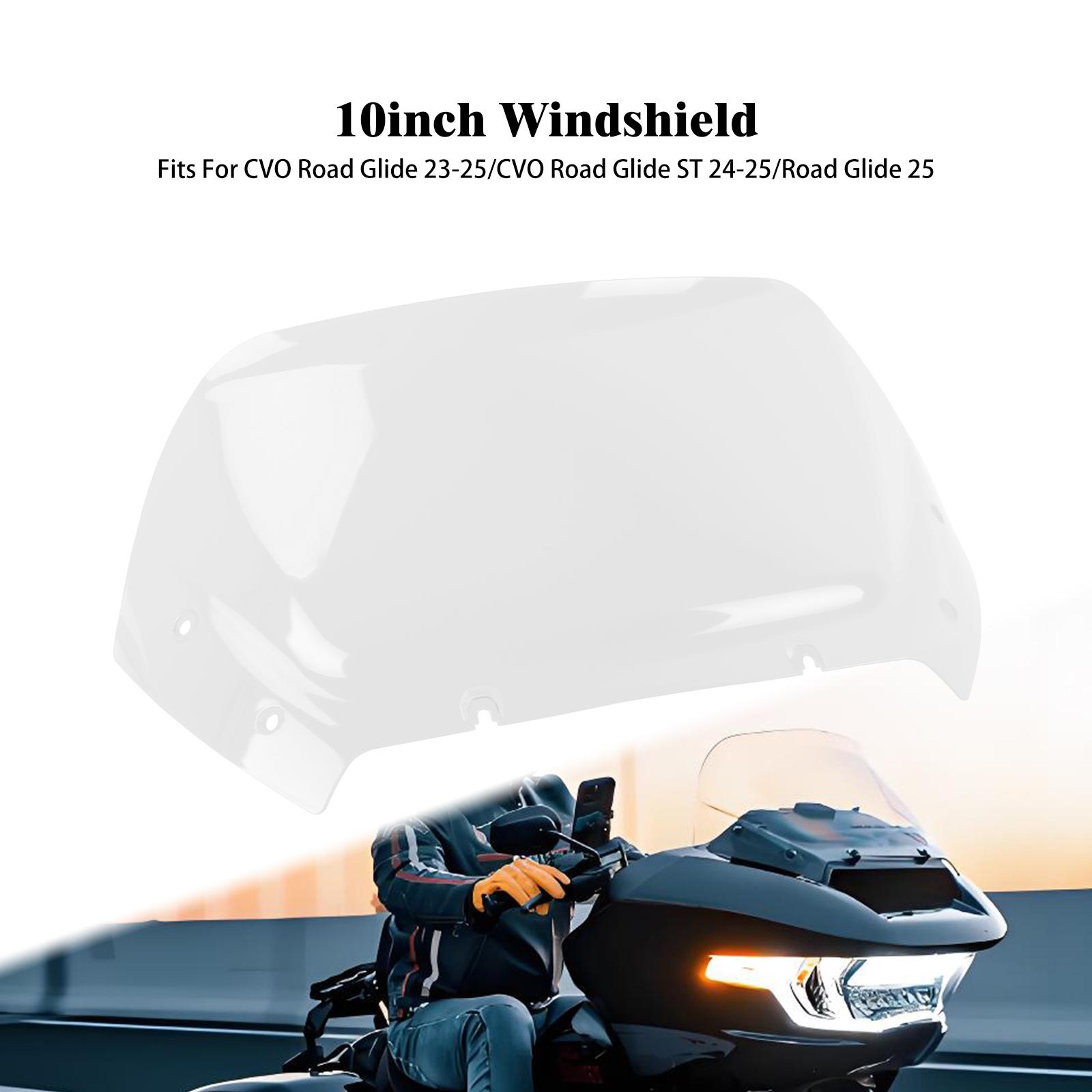 Motorcycle Windshield 10  Windscreen Fairing Wind Deflector For Harley Touring CVO Road Glide FLTRXSE 23-Up Road Glide 24-Up Clear Windshield