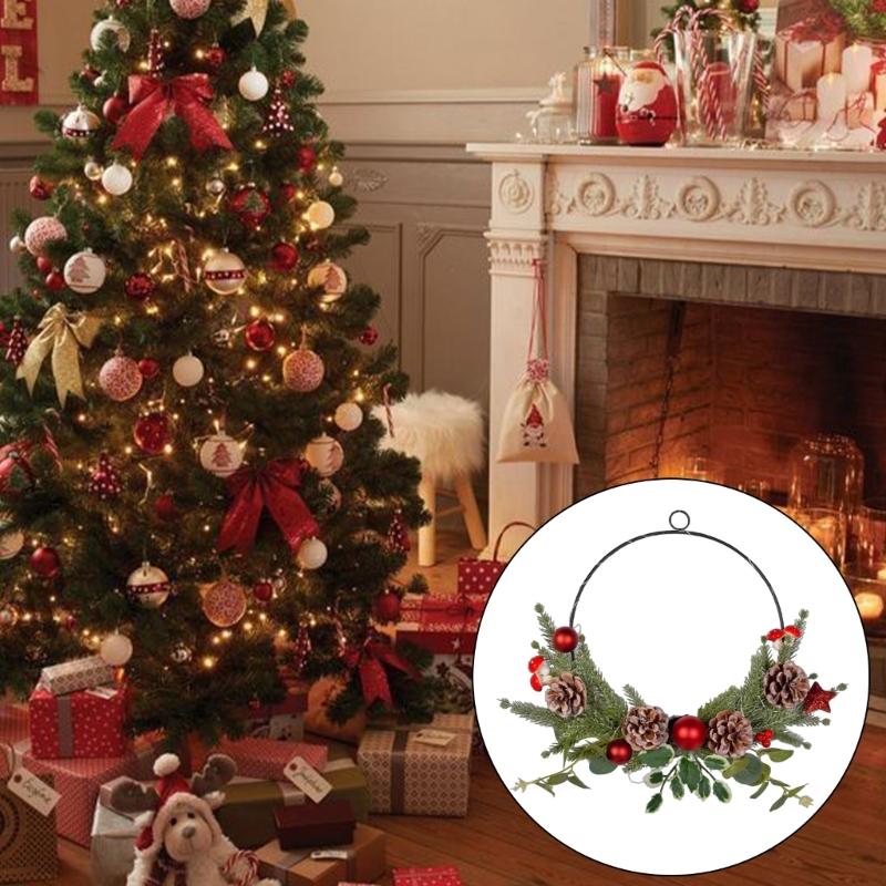 Elegant Christmas Wreath Hanging Decoration for Home Offices, Easy Installation,Illuminated Wreath Christmas Accessories