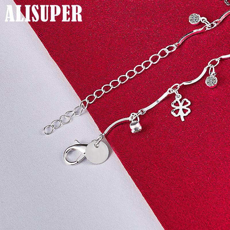 Bracelet trèfle en argent Sterling 925, Zircon AAA, bijoux