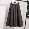 Plus Size High Waist Midi A- Line Skirt for Plus Size Women In Woolen Fabric Vintage Style Mid Autumn Winter