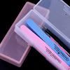 1Pc Nail Art Rectangle Plastic Transparent Storage Box Nail Rhinestone Brush Pen Buffer Grinding Files Container Case