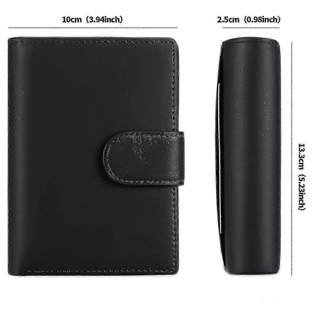 Black - Men's Large Leather Trifold Wallet With 19 Credit Card Slots, 3 Note Compartments, 1 Coin Pocket (1 Piece)-Yvan