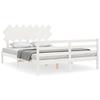 VidaXL Cadre de lit avec tête de lit blanc 140x190 cm bois massif 3195267