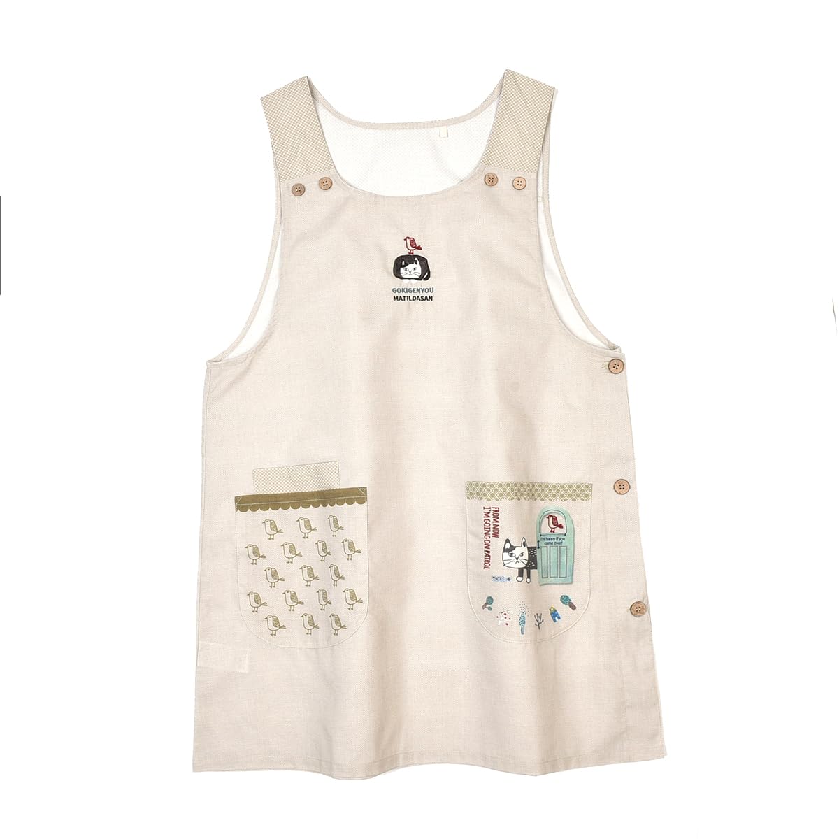 

Фартук Matilda с боковыми пуговицами 258017 Бежевый [Kusuguru Japan] M-L бежевый