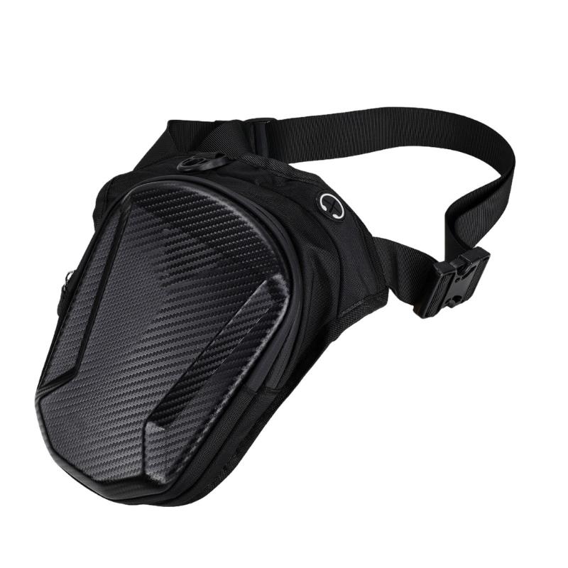 Woven Fabric Motorcycle Leg Bag with Structured Hard Shell, Practical Thigh Utility Pouch for Daily Carry, Small Item Storage, Side Wear