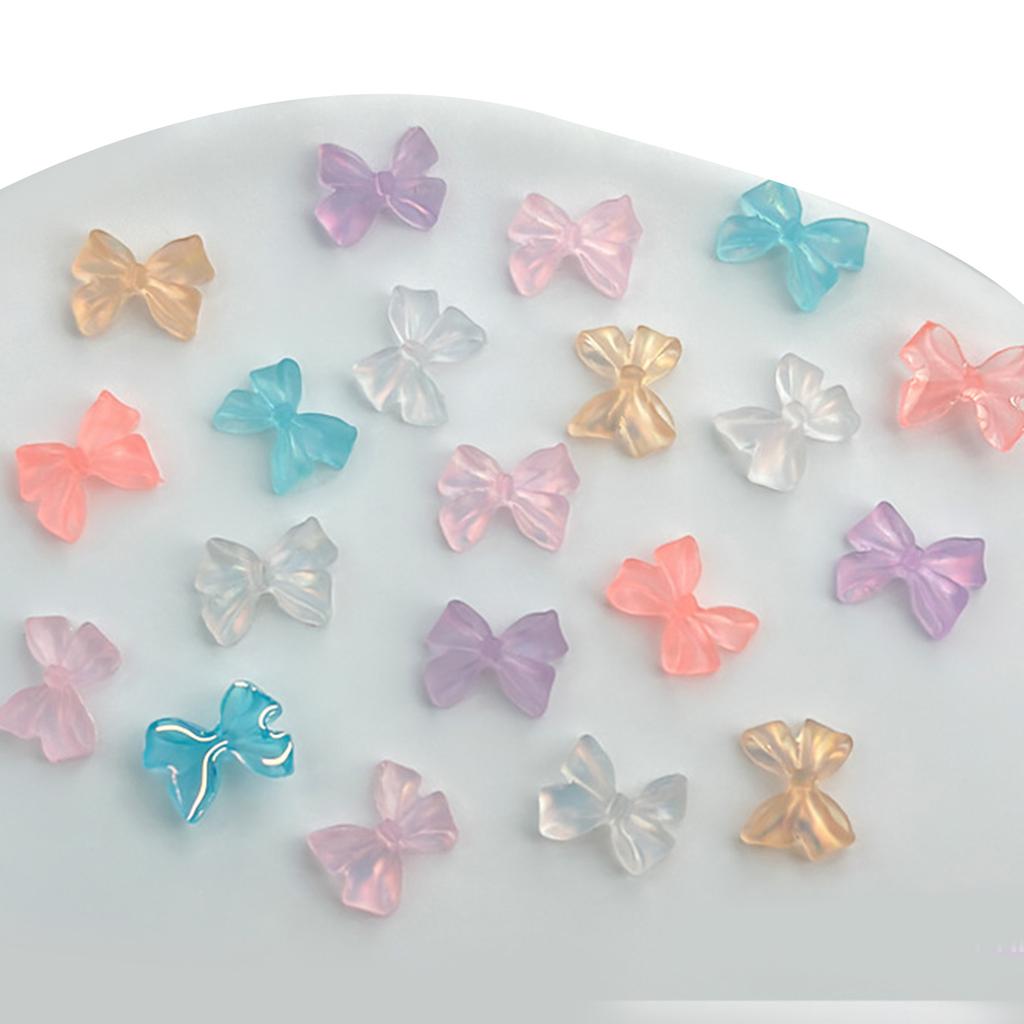 Simple Bowknot Nail Charms 3D Resin Ribbon Bows Manicure Accessories DIY Crafts Supplies Resin Bows Nail Decorations