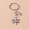 New Alloy Christmas Keychain Snowflake Elk Bell Key Rings Pendant for Christmas Women Girls Handbag Accessories DIY Jewelry Gift