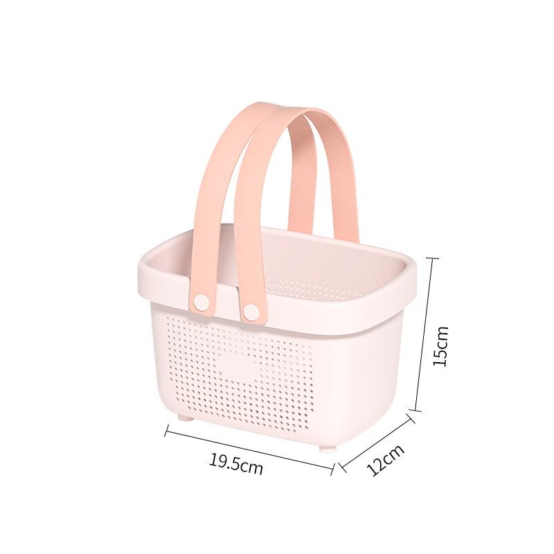 Plastic Storage Basket With Handle Portable Shower Caddy Tote Organizer Basket Bin For Bathroom Kitchen Dorm Room Bedroom, Green