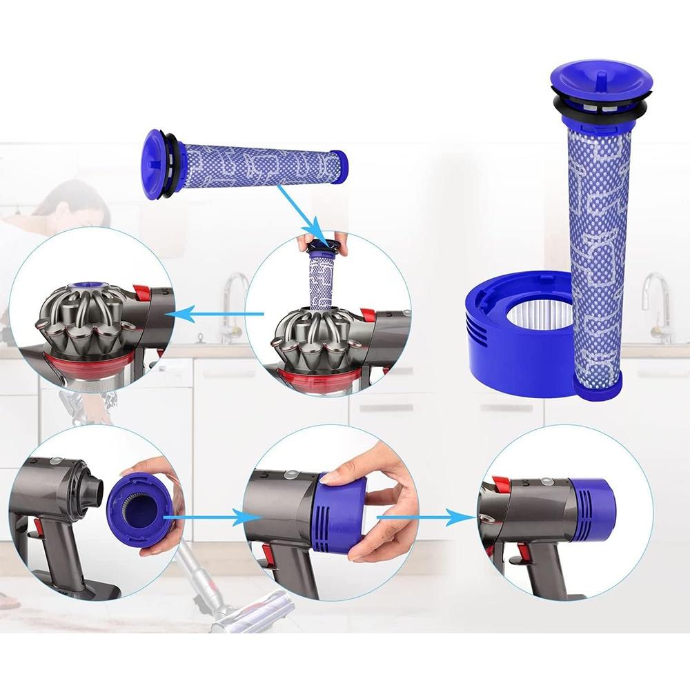 HEPA-Filter und Vorfilter für kabellose Dyson V7 V8 Absolute Animal Motorhead Staubsauger, Ersatzteil