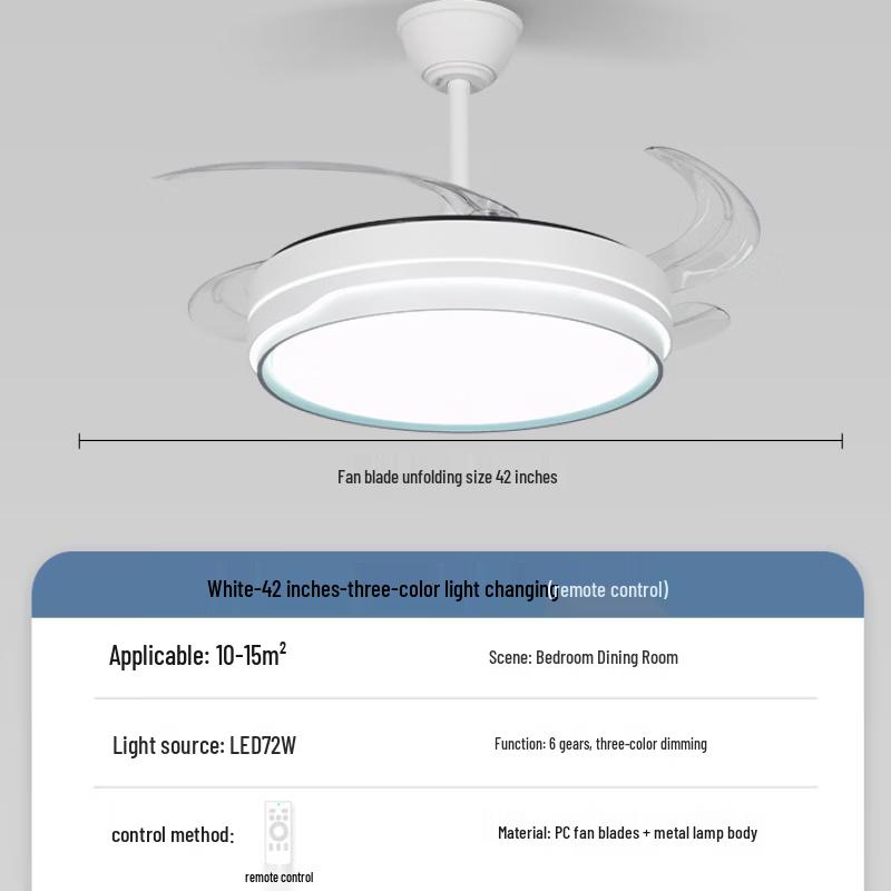OEING Modern Minimalist 42-inch Ceiling Fan with Light