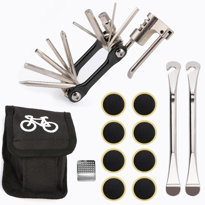 Bicycle Repair Kit 16 In 1 Multitool Set For Mountain And Road Bike Maintenance
