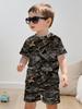 Camouflage Hunting Boys Set Forest Print Sport Short Sleeve Shorts 2-Piece Set Trip Tactical Training Oversize Top Kids Clothing