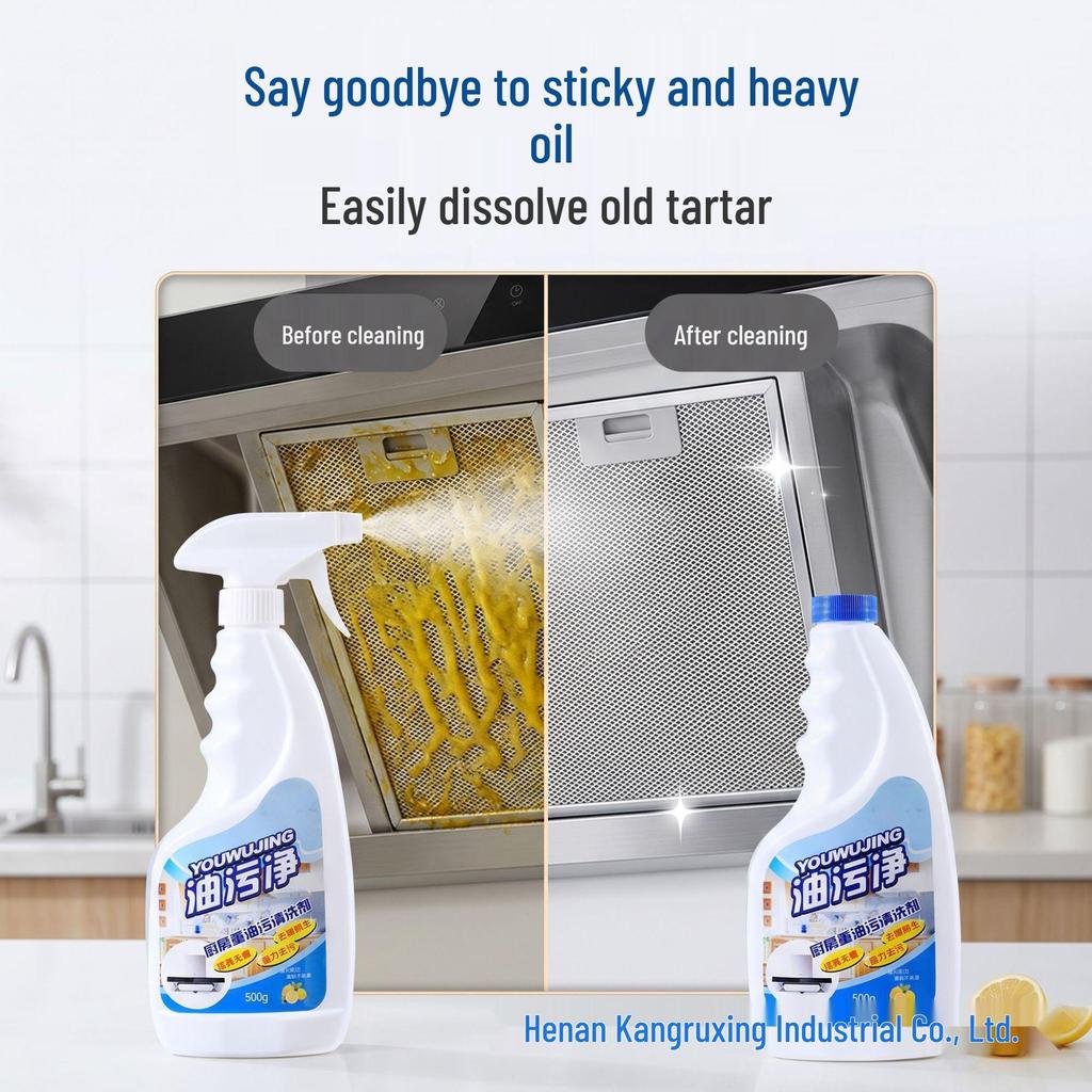 Powerful Kitchen Oil Stain & Range Hood Cleaner