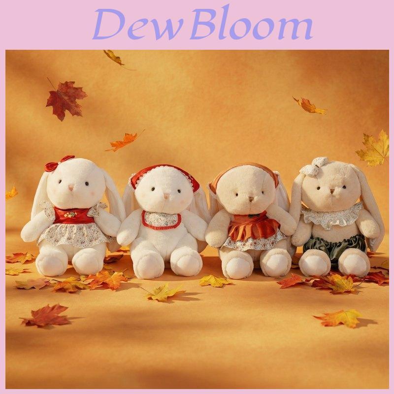 Plush Rabbit Toy For Kids And Adults With Floral Print Dress And Bow Decoration For Girls