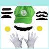 Super Mario Bros Kappe und Handschuh Set Aus Canvas Material Für Cosplay Und Sammler