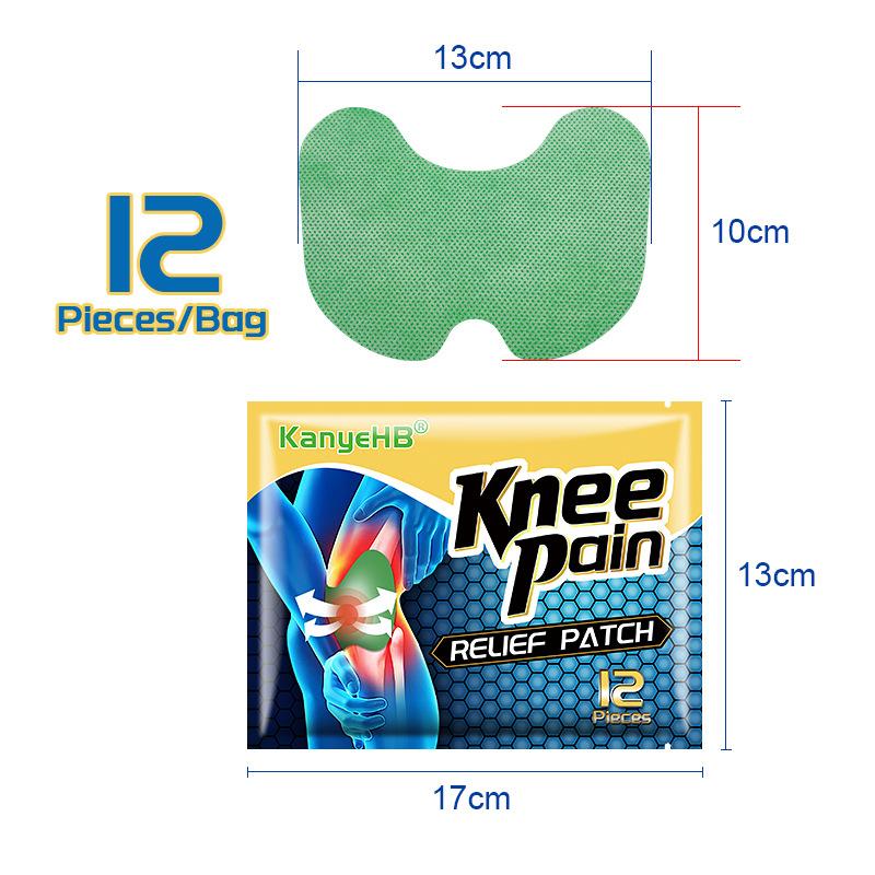 

12pcs Knee Velcro Relieves Knee Pain and Swelling Knee Patch Knee Recovery Patch 12 pieces/pack зелёный