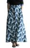 La Simple Clothing Flared Skirt for Long Length Skirt with Elastic Art Summer Free Size Patterned [sawa Á Mode] Transformed! Cool-touch, Art-print