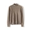 Women's Cashmere Half-High Neck Thick Knit Sweater for Autumn/Winter Warmth.