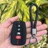 Silicone Car Key Case Holder Shell Soft Remote Cover Protector for Toyota Rav4 Corolla Camry Avalon Accessories Keychain Bag Set