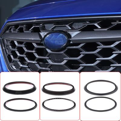 ABS Carbon Fiber/Black For Subaru WRX 2026-2026 Logo Decoration Ring Front And Rear Logo Cover Car Stickers Accessories