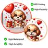 Dog Holding Flowers and Hearts Static Cling Window Stickers No Glue Needed for Bedroom Living Room Balcony Removable Reusable