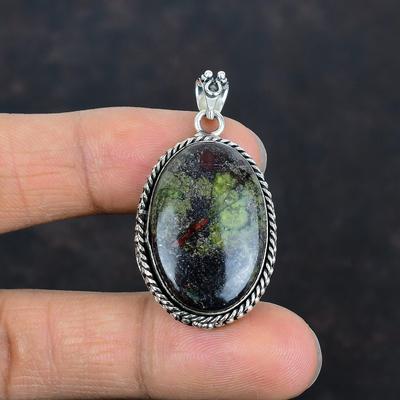 Colgante de piedra de sangre de dragón colgante de gema original joyería antigua hecha a mano colgante de plata de ley 925 colgante de diseñador regalos de aniversario