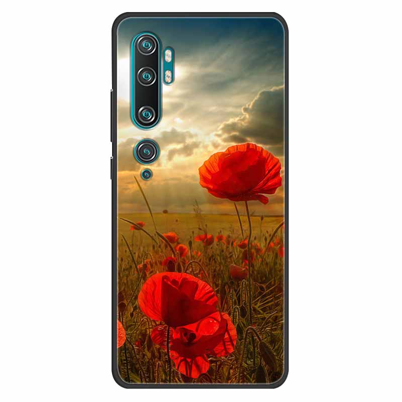 For Xiaomi Mi Note 10 Case Silicone Soft Owl Lion TPU Fashion Back Cover For Xiaomi Mi Note10 Cases Protective Printed Covers