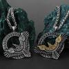 Gold Silver Eagle Crow Raven Nordic Odin Viking Amulet Necklaces Pendant Chain Unisex Men Women Protect Talisman Health Lucky Jewelry