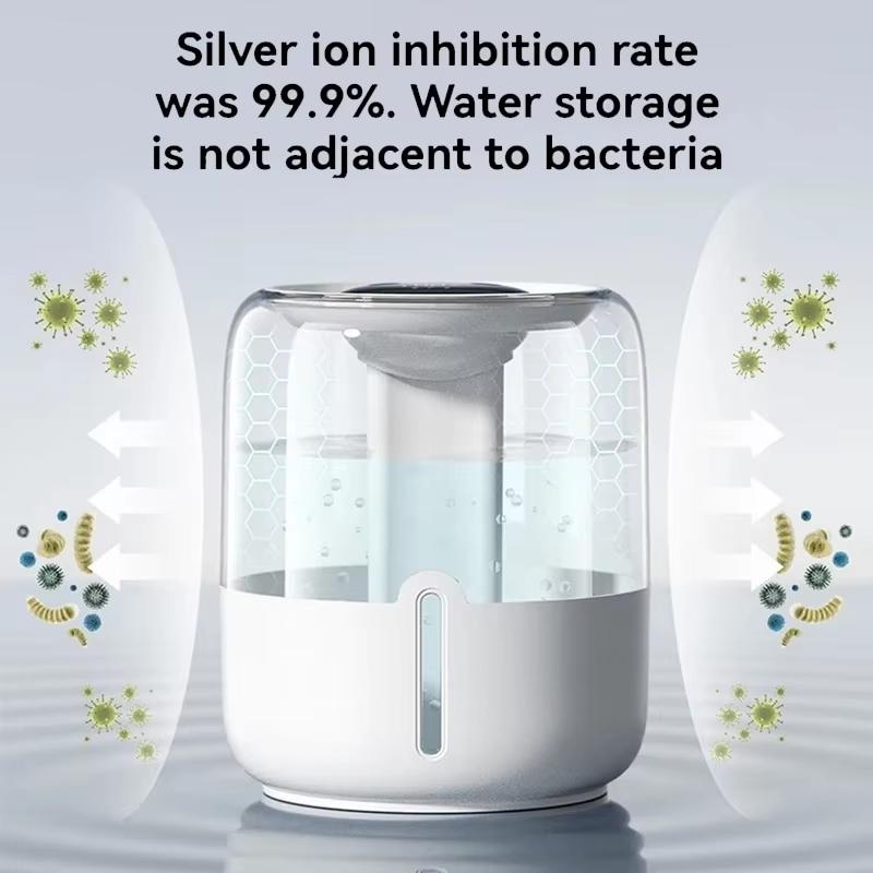 6.8L Large Capacity Humidifier USB Dual Spray Home Office Bedroom Desktop Air Moisturizer Purifier Silent Night Light Diffuser