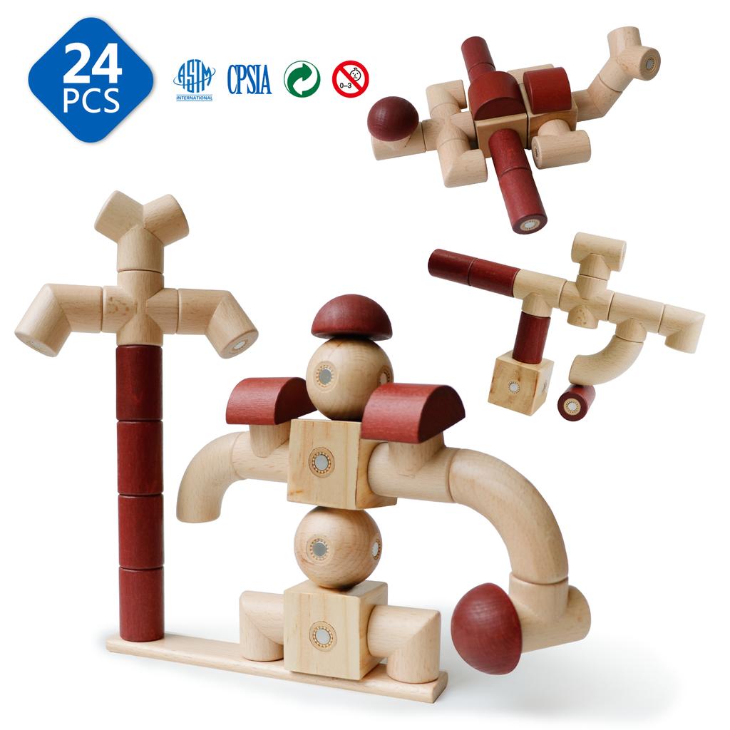 Children Wooden Toys Magnets Montessori Education Constructor Games Magnetic Puzzle Building Blocks For Kids Baby Christmas Gift